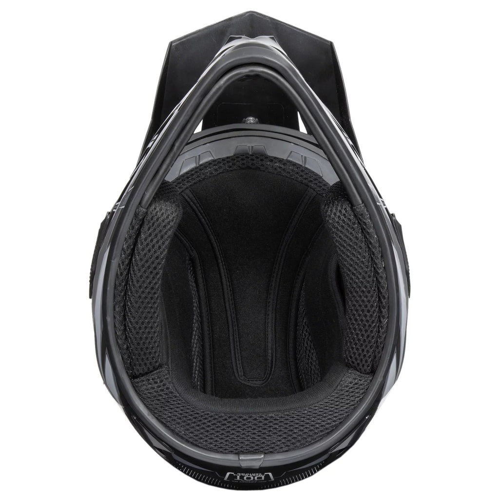 FRENZY Adult MX Helmet, DOT Approved, dark-Grey, XL