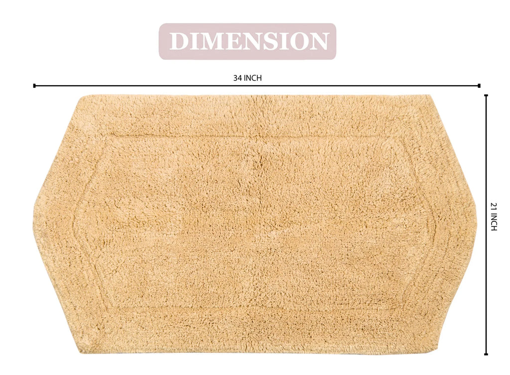 Home Weavers Waterford Collection 100% Cotton Tufted Bath Rug, Soft and Absorbent Bath Rugs, Non-Slip Bath Carpet, Machine Wash Dry, bath rugs for Bathroom Floor, 21" x 34" Rectangle, Yellow Rug