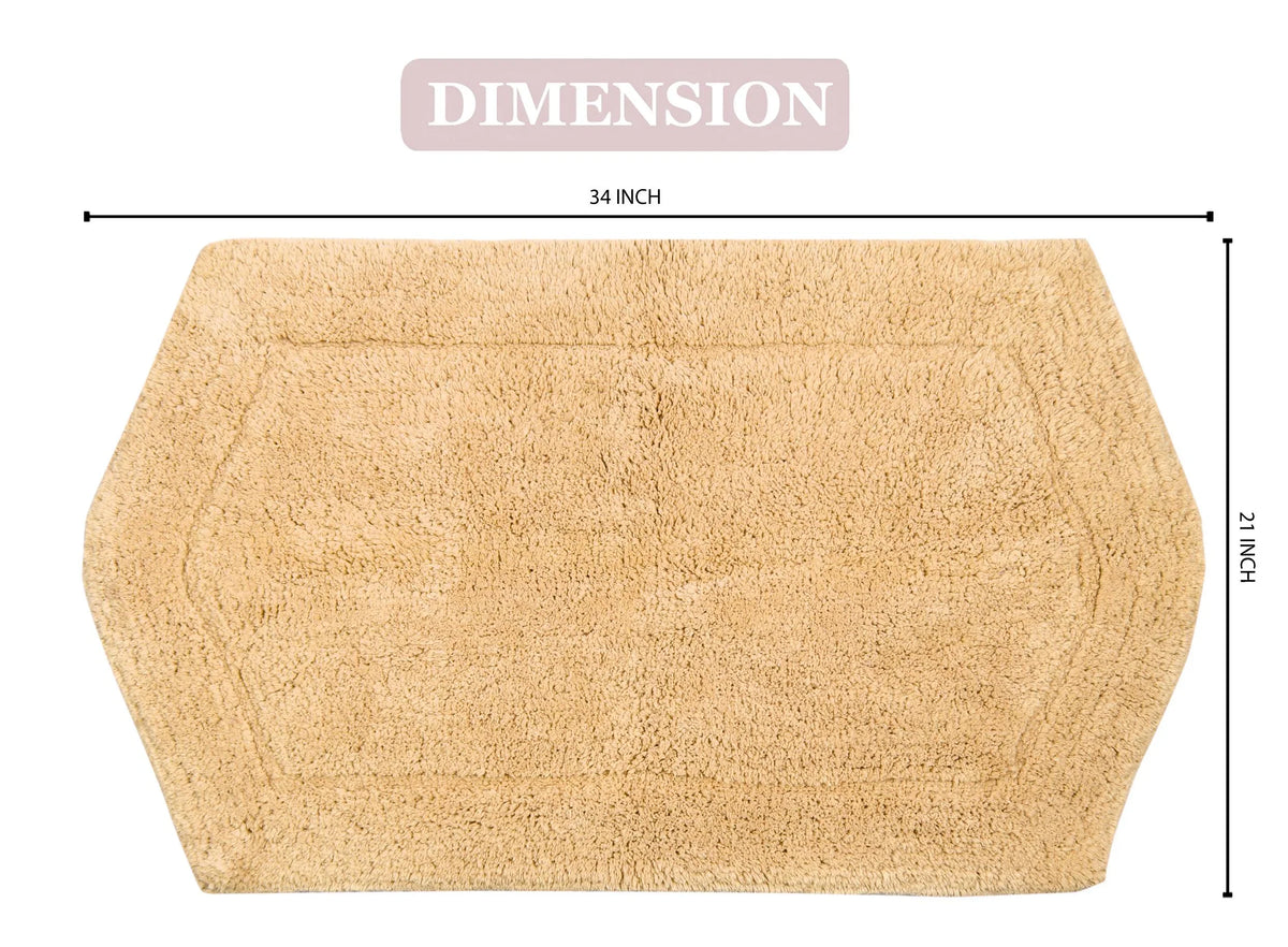 Home Weavers Waterford Collection 100% Cotton Tufted Bath Rug, Soft and Absorbent Bath Rugs, Non-Slip Bath Carpet, Machine Wash Dry, bath rugs for Bathroom Floor, 21" x 34" Rectangle, Yellow Rug