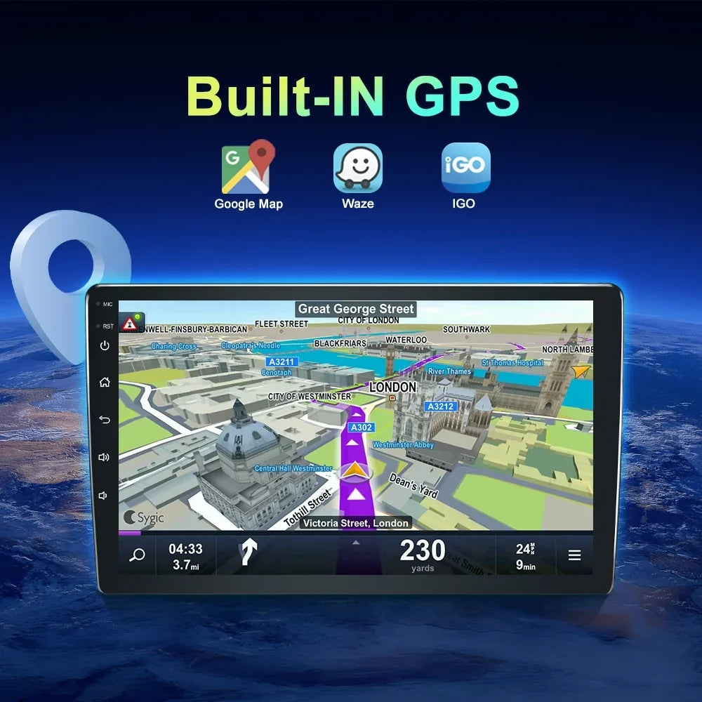 10.1 inch Car Audio for  Tundra 2007-2013, Sequoia 2008-2017, Android 13 GPS Navigation with Bluetooth 5.0 FM AM Radio DSP Carplay 4GB 64GB