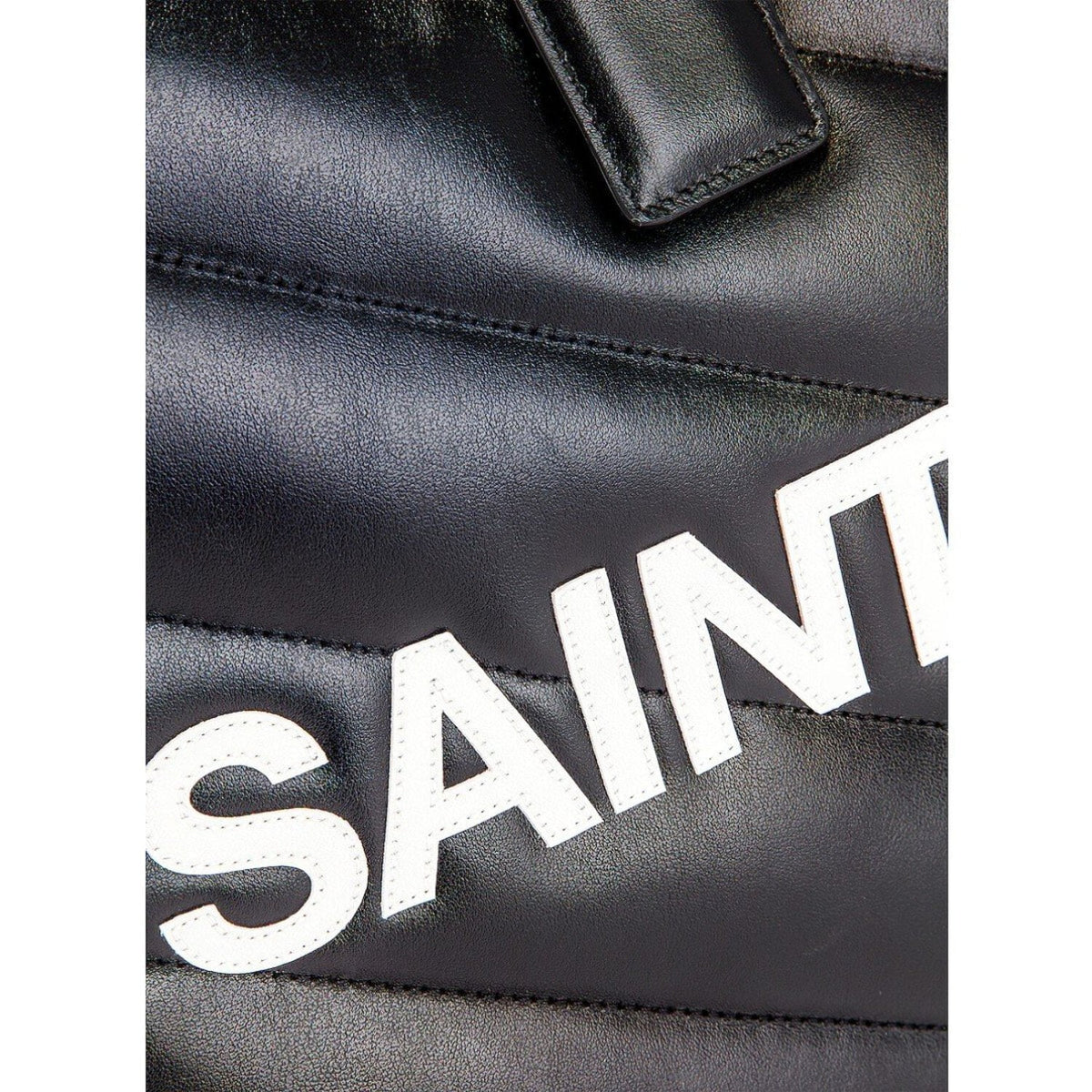 New Saint Laurent Miles Logo dark Calf Leather Duffel Bowling Bag 525145