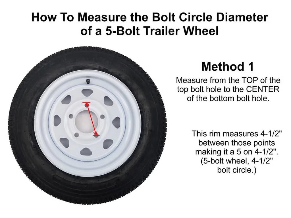 Pair of 5-Bolt On 4-1/2 inch Trailer Hub Assemblies - Includes (2) 1-1/16 1 inch Straight Spindles &amp; Bearings