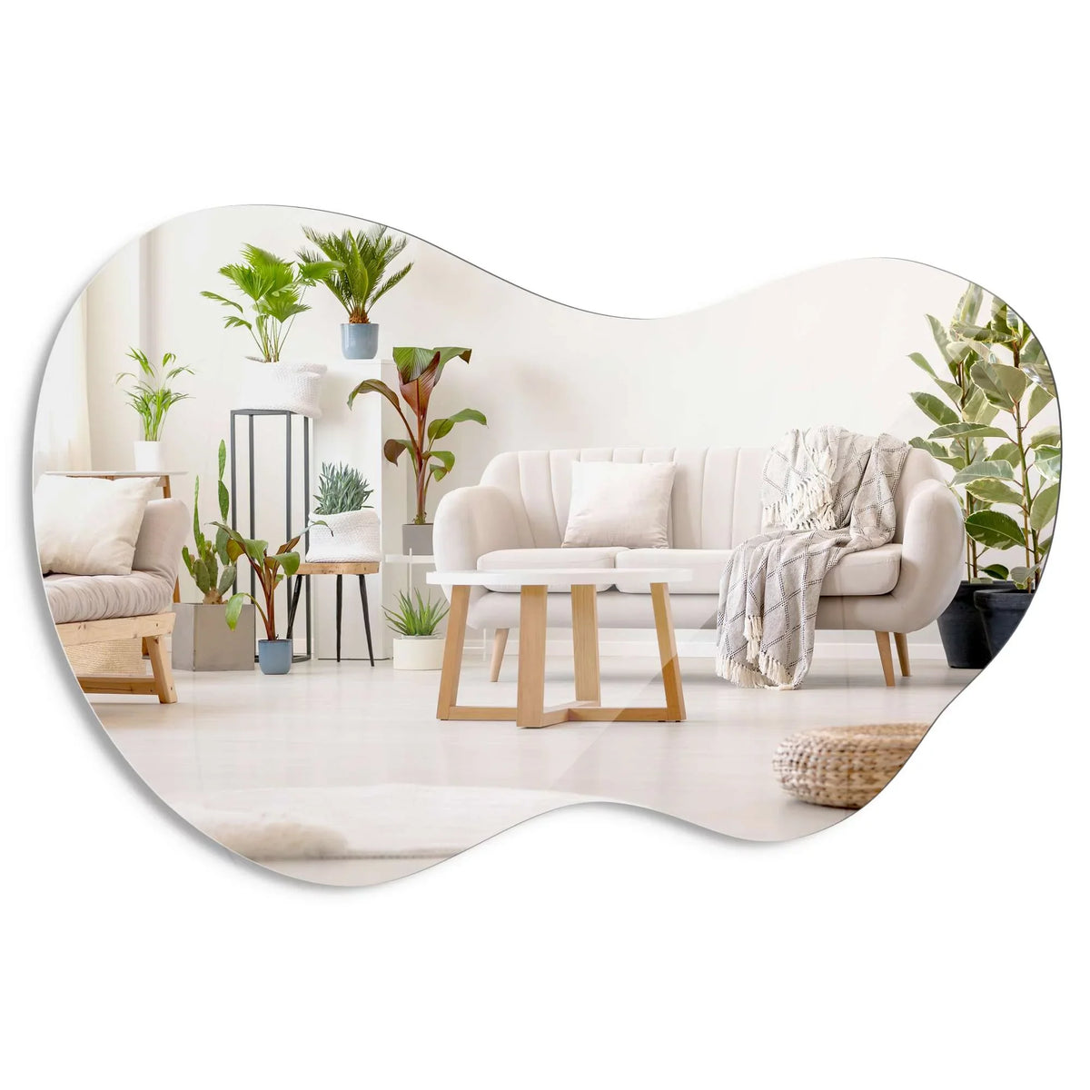 24" x 36" Asymmetrical Irregular Wall Mirror - Hotel Quality Craftsmanship with Abstract Frameless Shape - HD Clarity Reflection - Mount from Multiple Directions by Barnyard Designs