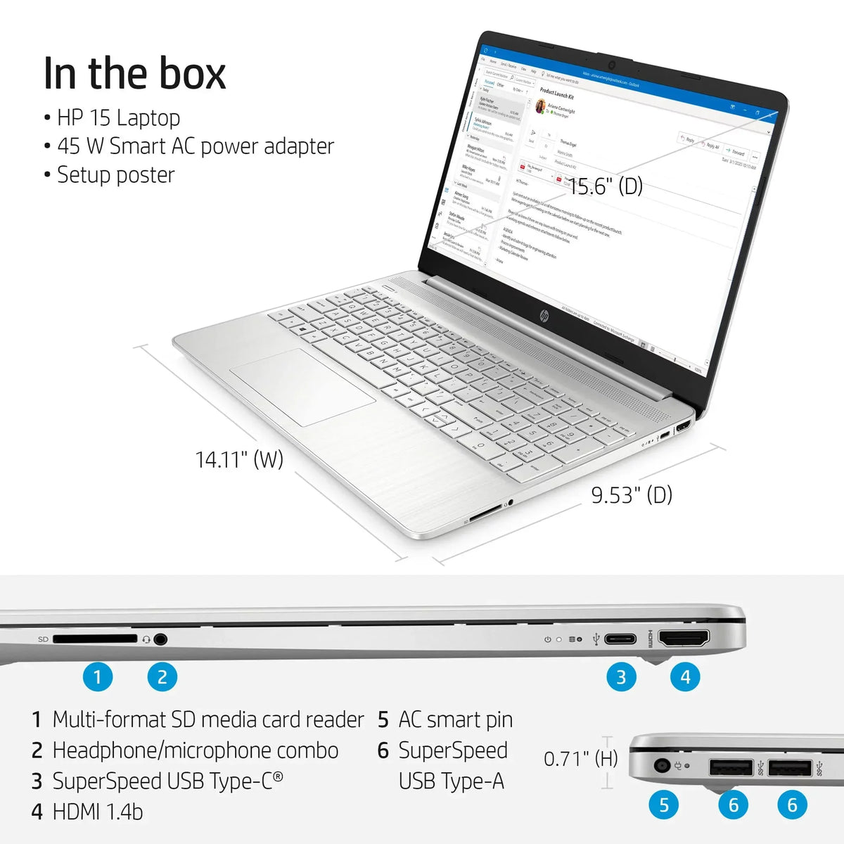 2023 Pavilion 15.6’’ FHD Screen Laptop, Quad Core  i5-1135G7 (Upto 4.2GHz), 8GB RAM, 512GB SSD, Iris Xe Graphics HD Webcam, WiFi 6, Bluetooth, Long Hour Battery, Windows 11+HubxcelAccessory