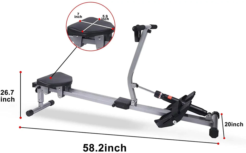 YSSOA Fitness Rowing Machine Rower Ergometer, Digital Monitor and 260 lbs of Maximum Load, dark