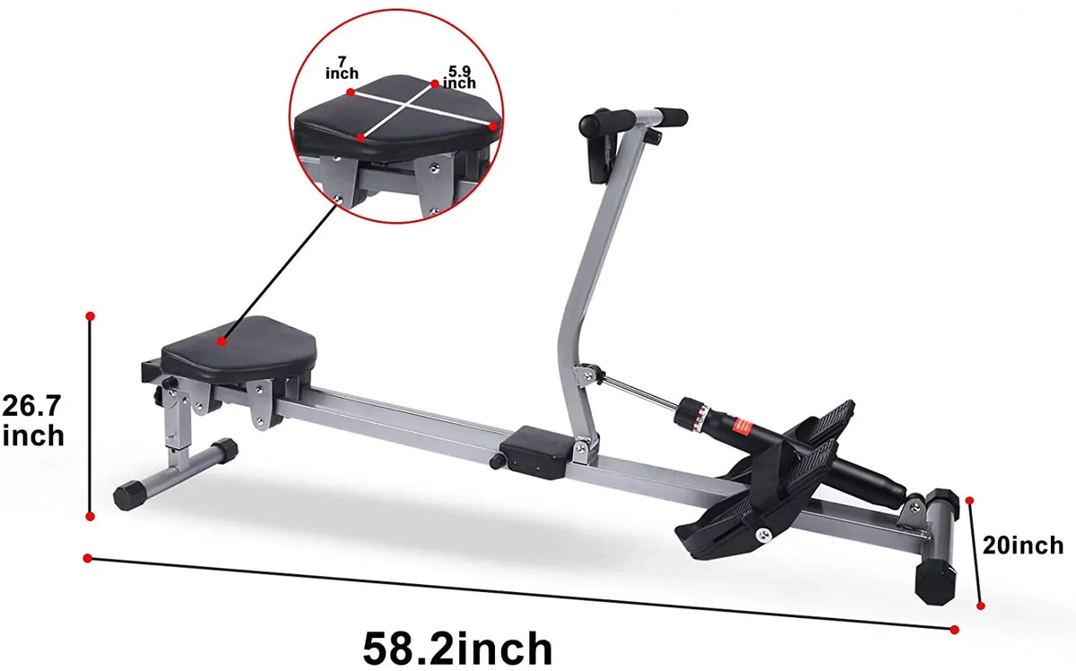 YSSOA Fitness Rowing Machine Rower Ergometer, Digital Monitor and 260 lbs of Maximum Load, dark