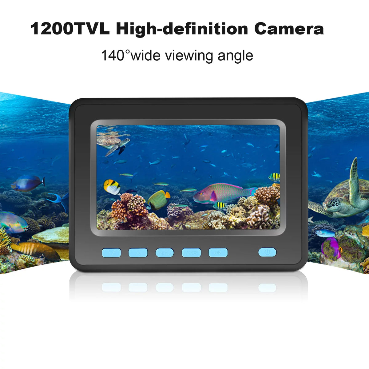1200TVL Underwater Fishing Camera Fish Finder LCD  8PCS IR LED Night Vision