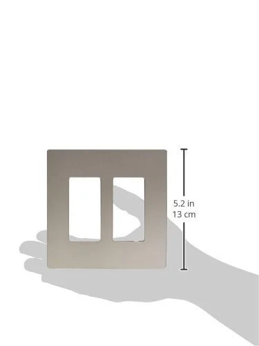 Legrand - PASS & SEYMOUR RWP262NICC6 Radiant Nickel 2 Gang Screwless Plastic Wall Plate
