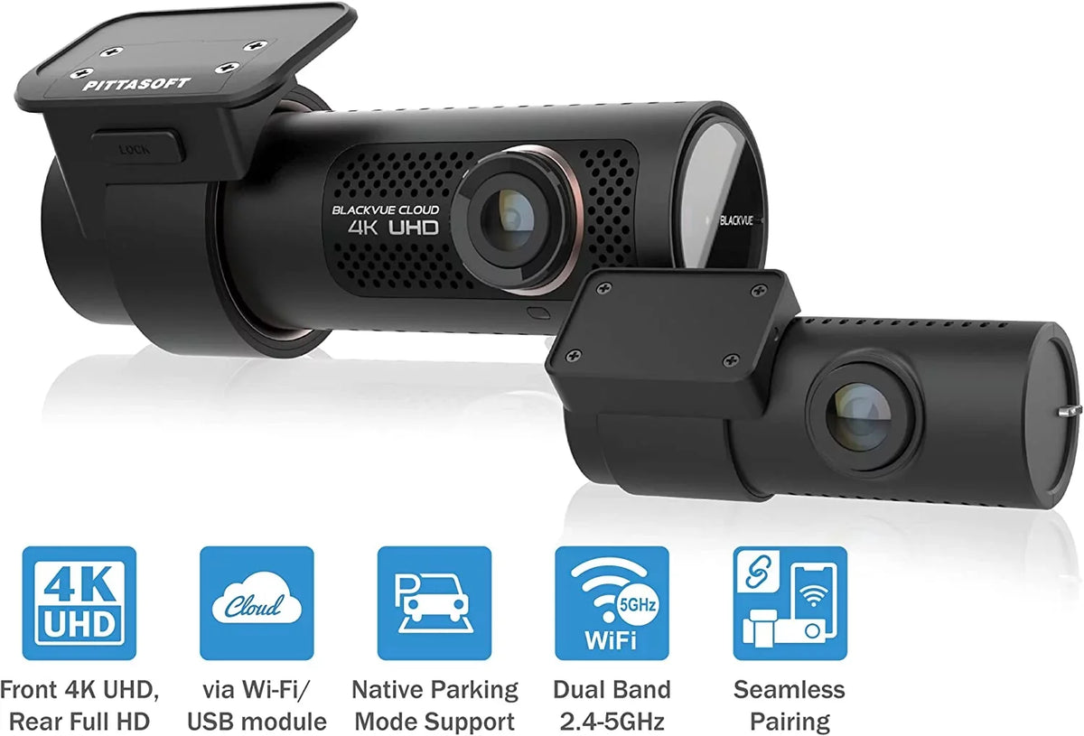 BlackVue DR900X-2CH Plus with 128GB microSD Card | 4K UHD Cloud Dashcam | Built-in Wi-Fi, GPS, Parking Mode Voltage Monitor | LTE and Mobile Hotspot via Optional LTE Module