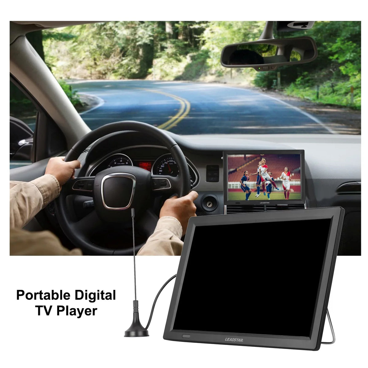 LEADSTAR D14 14-25mm ATSC Digital TV Player Portable TV Car Television Player Card U Disk Playback with Remote Control