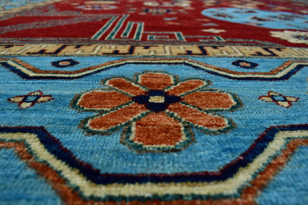 Blue Rug, 9'11" x 13'8". Aria Roselyn Red/Lt