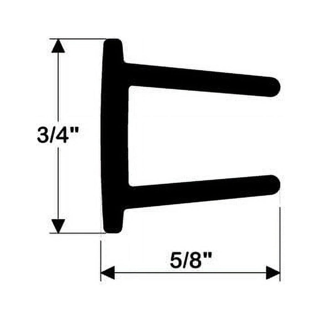 Taco Marine V22-3162BKA12 Rigid Vinyl, dark Rub Rail, 11/16"W x 3/4"H x 12'L
