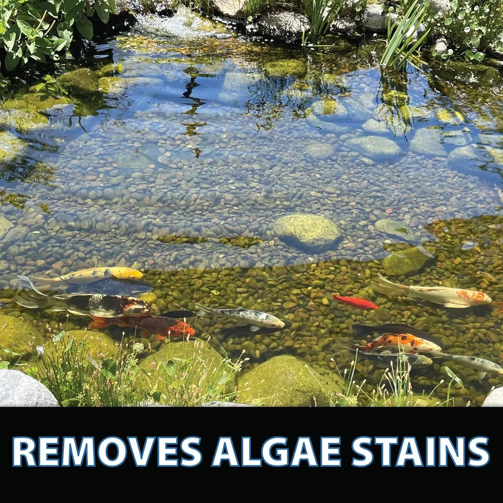 CrystalClear ClarityMax, All-in-One reservoir Clarifier Treatment, All-Natural Beneficial Bacteria & Enzymes Provide Max Clarity, Koi Fish & Pet Safe, Algae Stain Remover, Crystal Clear Water Garden 25LB