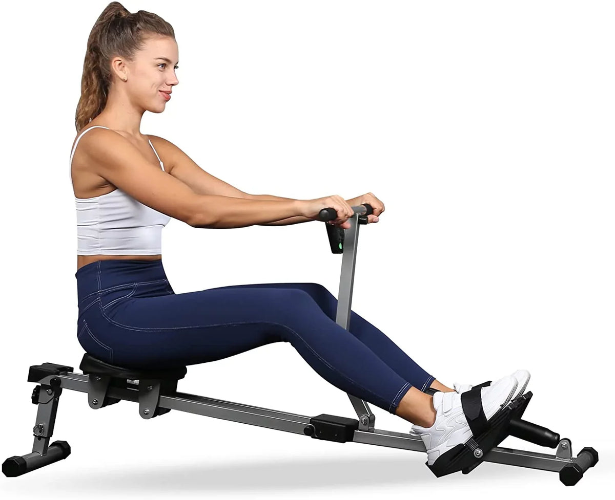 YSSOA Fitness Rowing Machine Rower Ergometer, Digital Monitor and 260 lbs of Maximum Load, dark