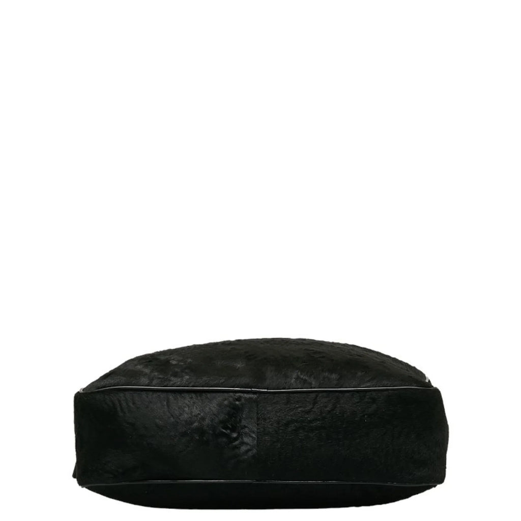 Pre-Owned FENDI Handbag Shoulder Bag charcoal Pony Leather Women's (Good)