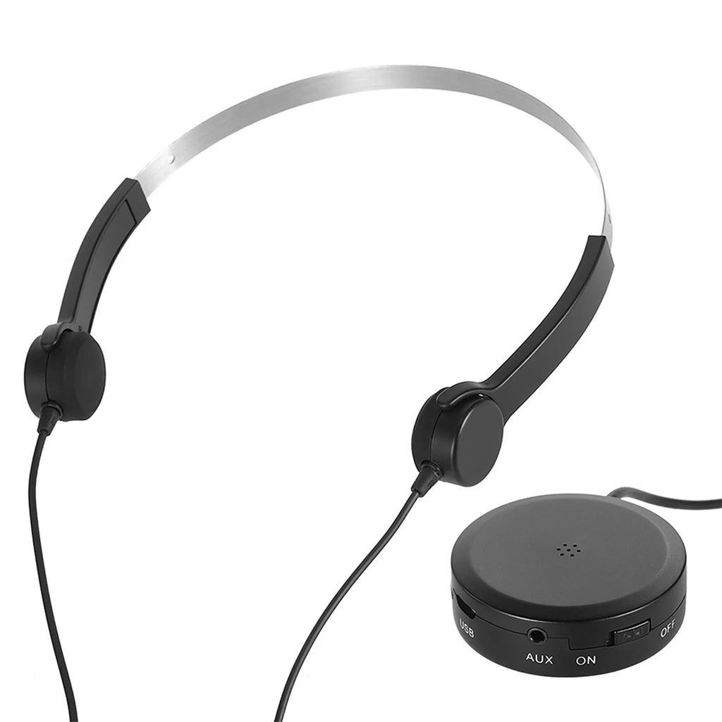 Bone Conduction Headsets Wired Headphones Sound Pick-up AUX IN ebony