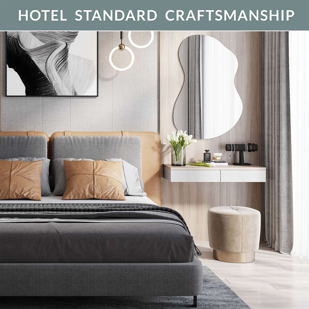 24" x 36" Asymmetrical Irregular Wall Mirror - Hotel Quality Craftsmanship with Abstract Frameless Shape - HD Clarity Reflection - Mount from Multiple Directions by Barnyard Designs