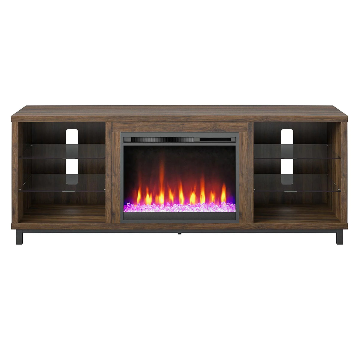 Ameriwood Home Lumina Deluxe Fireplace TV Stand for TVs up to 70" in dark