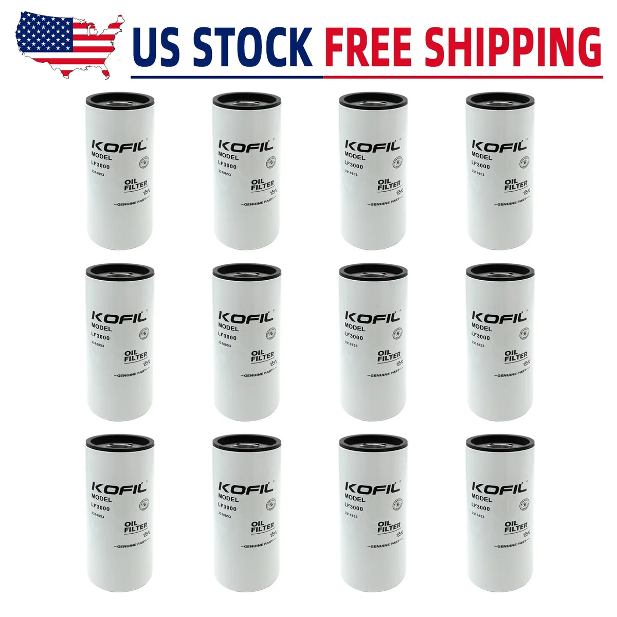 12pcs For Fleetguard Oil Filter Lube Combination Filter Cummins LF3000
