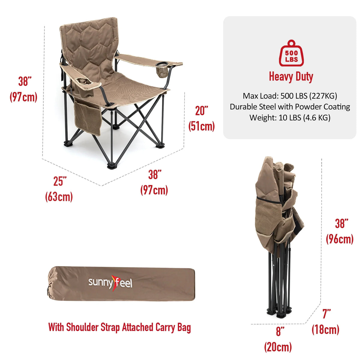 Oversized Folding Camping Chair - 12.13 - Experience comfort and style on all your outdoor adventures!