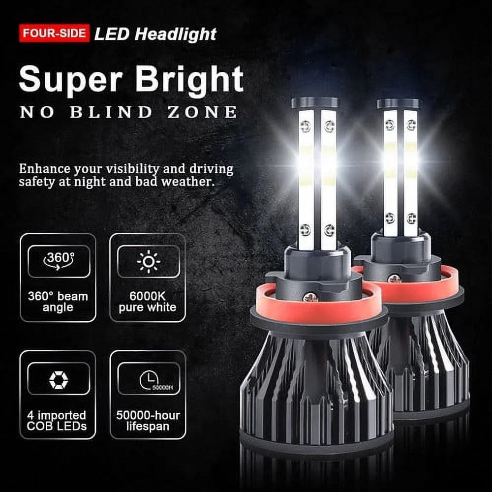BMZONCC For  F-150 2015 2016 2018 2019 2020 Front LED Headlight High/Low Beam+Fog Light Bulbs 6000k