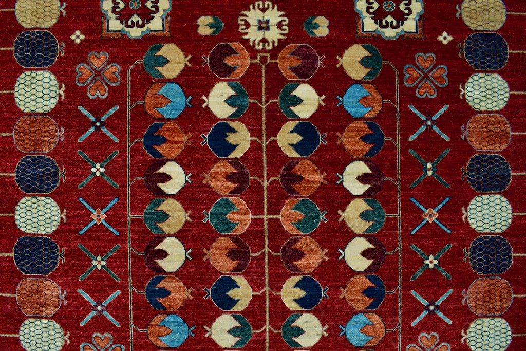 Blue Rug, 9'11" x 13'8". Aria Roselyn Red/Lt