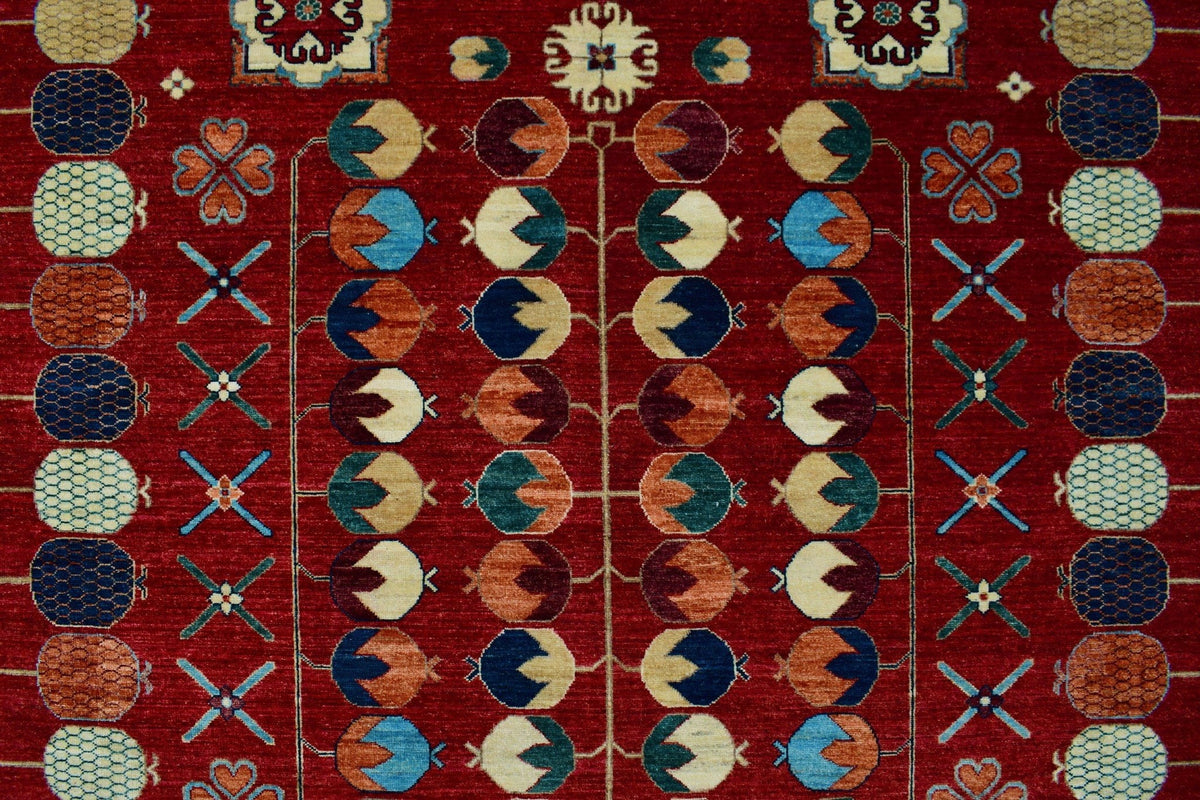 Blue Rug, 9'11" x 13'8". Aria Roselyn Red/Lt