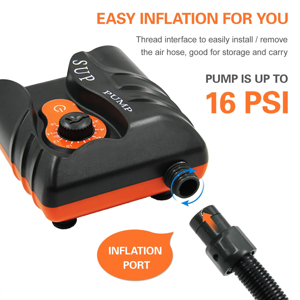 Dcenta Exclusive 16 PSI Electric Inflation Air Pump with 6 Nozzles for Inflatables and Boats