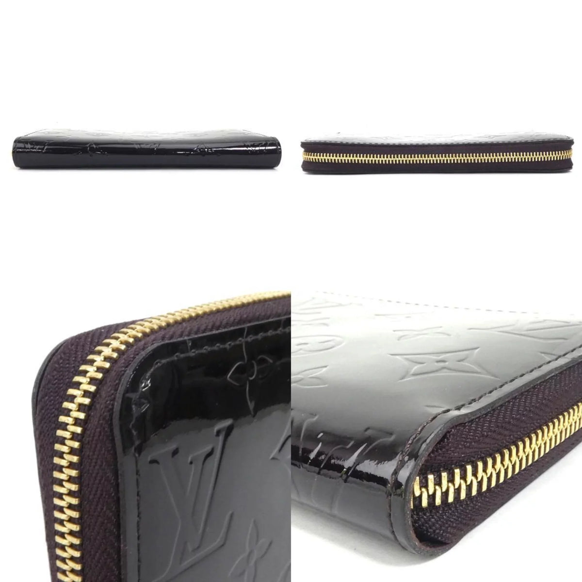 Pre-Owned Louis Vuitton LOUIS VUITTON Round Zipper Long Wallet Monogram Verni Zippy Amaranto Unisex M93522 (Good)