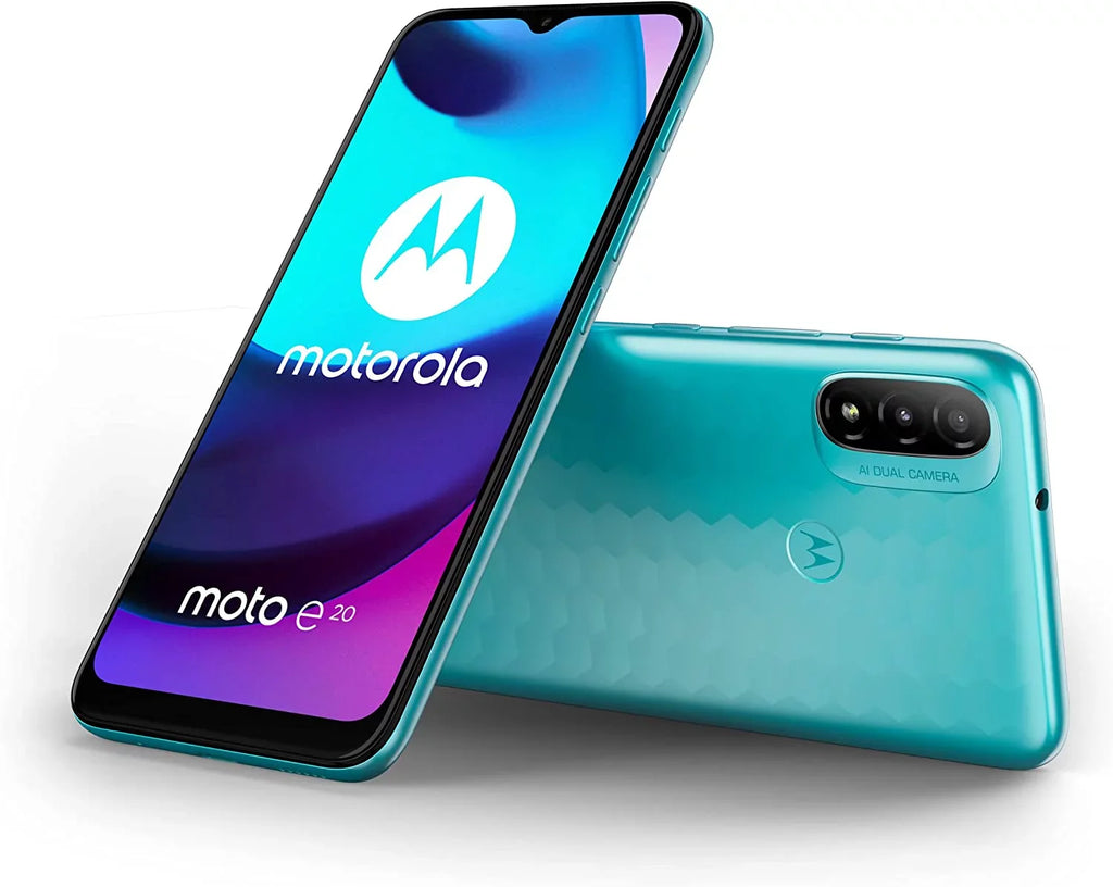Moto E20 2021 (32GB+2GB) 4G LTE 6.5" Dual SIM GSM Unlocked International Model XT2155 Dual Camera (NOT Verizon Boost Sprint At&T Cricket) (Coastal Blue)