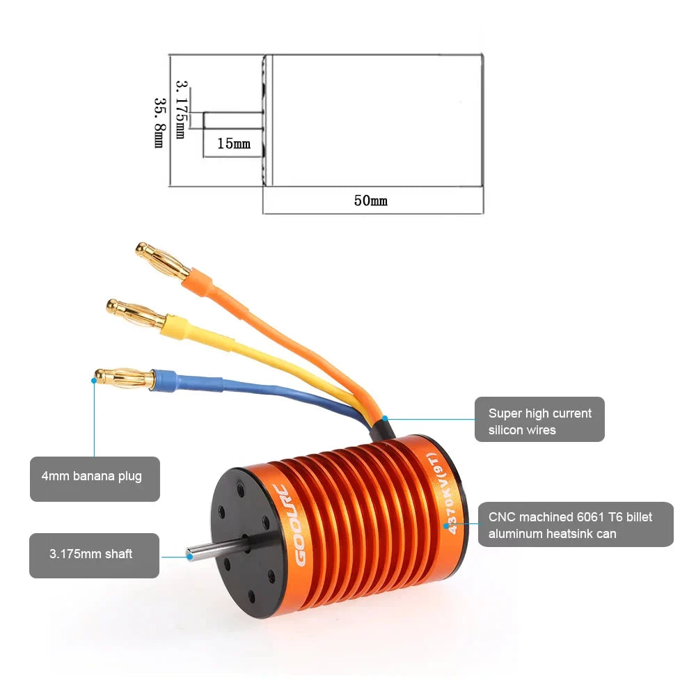 GoolRC  Accessory,Set 110  Combo F540 4370KV  Car 4370KV Motor 45A ESC Waterproof Rookin 1/10 Remote Car