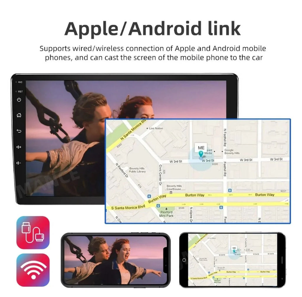 10.1" 1280*720 IPS Android 12 Wifi 2+32GB Car Stereo Radio Carplay GPS Navigation For  Corolla 2014 2015 2016