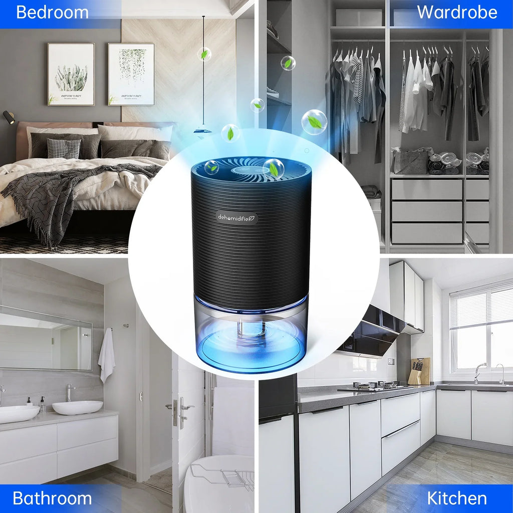 Alrocket Small Dehumidifiers for Bedroom 27oz with Auto-off,7 Colors LED Light up to 215 sq.ft-charcoal