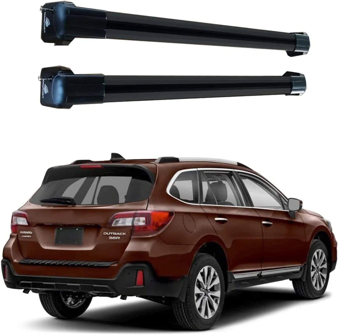 ROKIOTOEX Roof Rack Crossbars Fit for 2015-2019 Subar-u Outback Premier Touring Chrome Lush Side Rails, Cross Bars for Rooftop Cargo Box Luggage, Ski Board, Bike Carrier – ebony SO14T