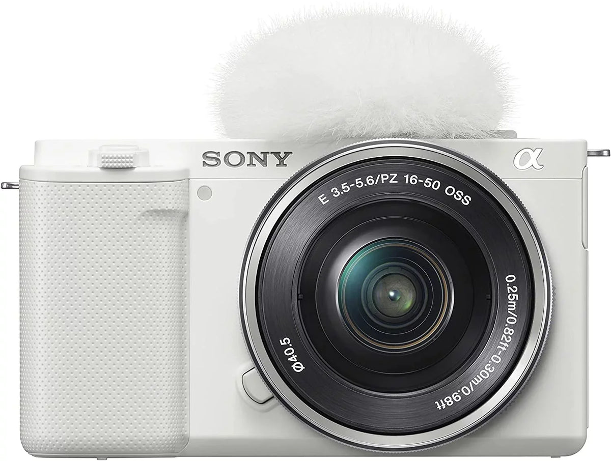 ILCZVE10LW Alpha ZV-E10 - APS-C Interchangeable Lens Mirrorless Vlog Camera Kit - White