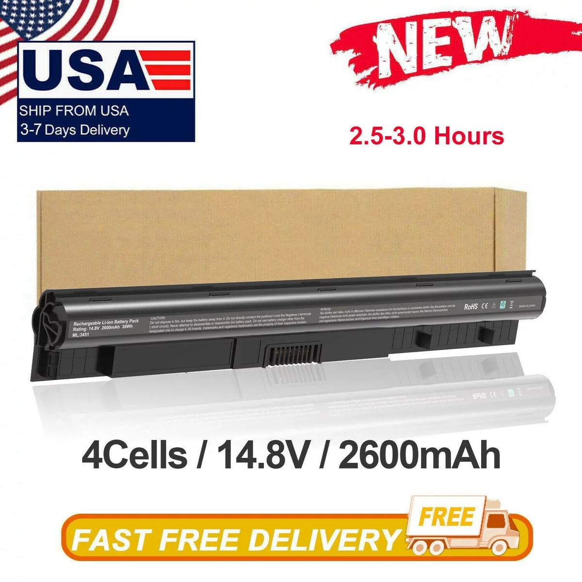 M5Y1K Laptop Battery for  Inspiron 3451 3551 3552 3558 3567 5555 5558 5559