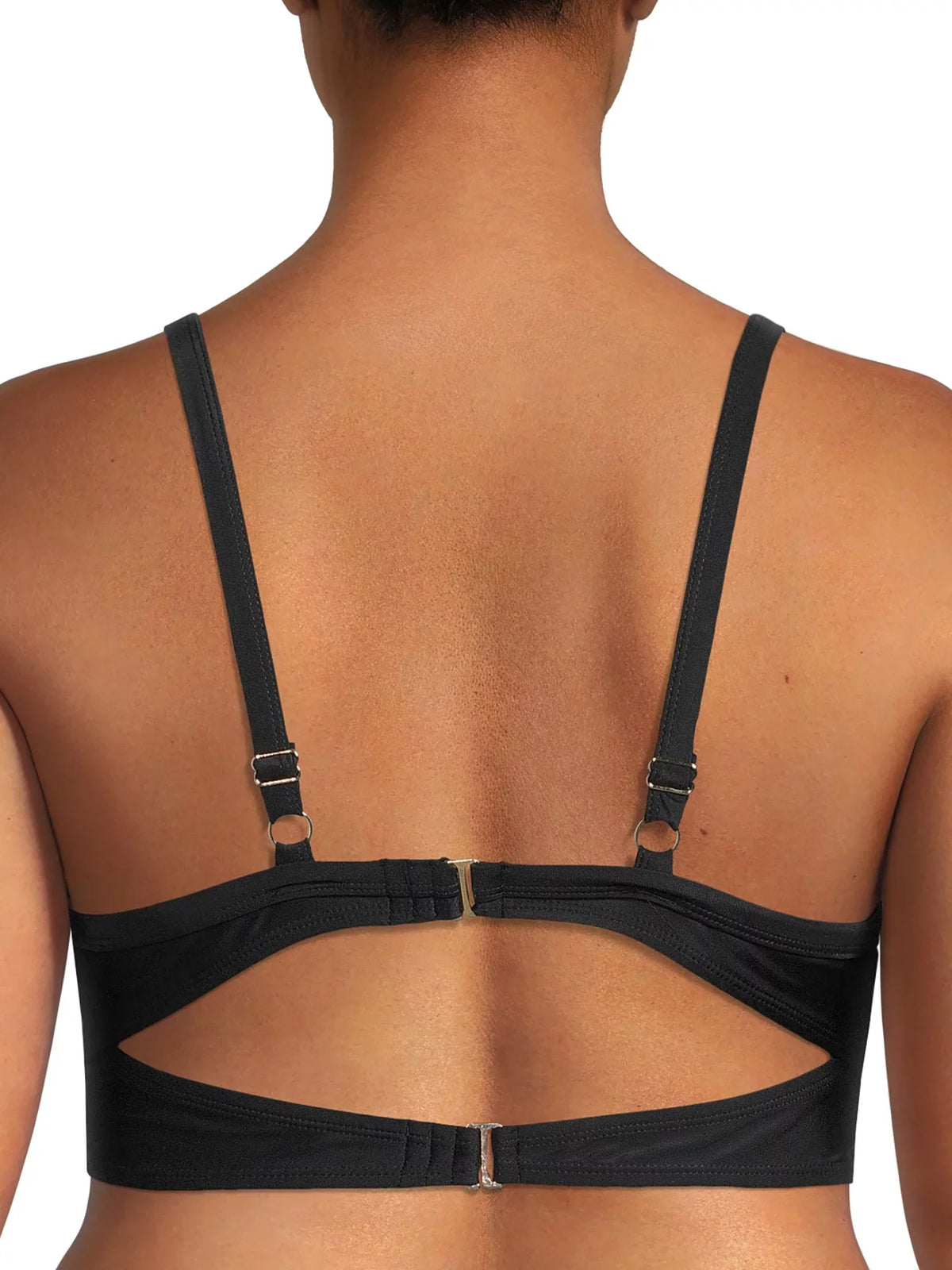 Nicole Miller charcoal Twist Front Bikini Top + Hi Waist Shirred Bottom 2Pc XL