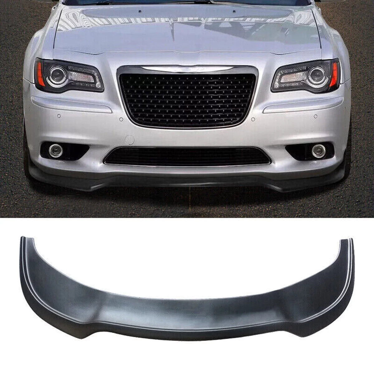 NINTE Front Bumper Lower Lip for 2015-2022 Chrysler 300 SRT Sedan Matte charcoal