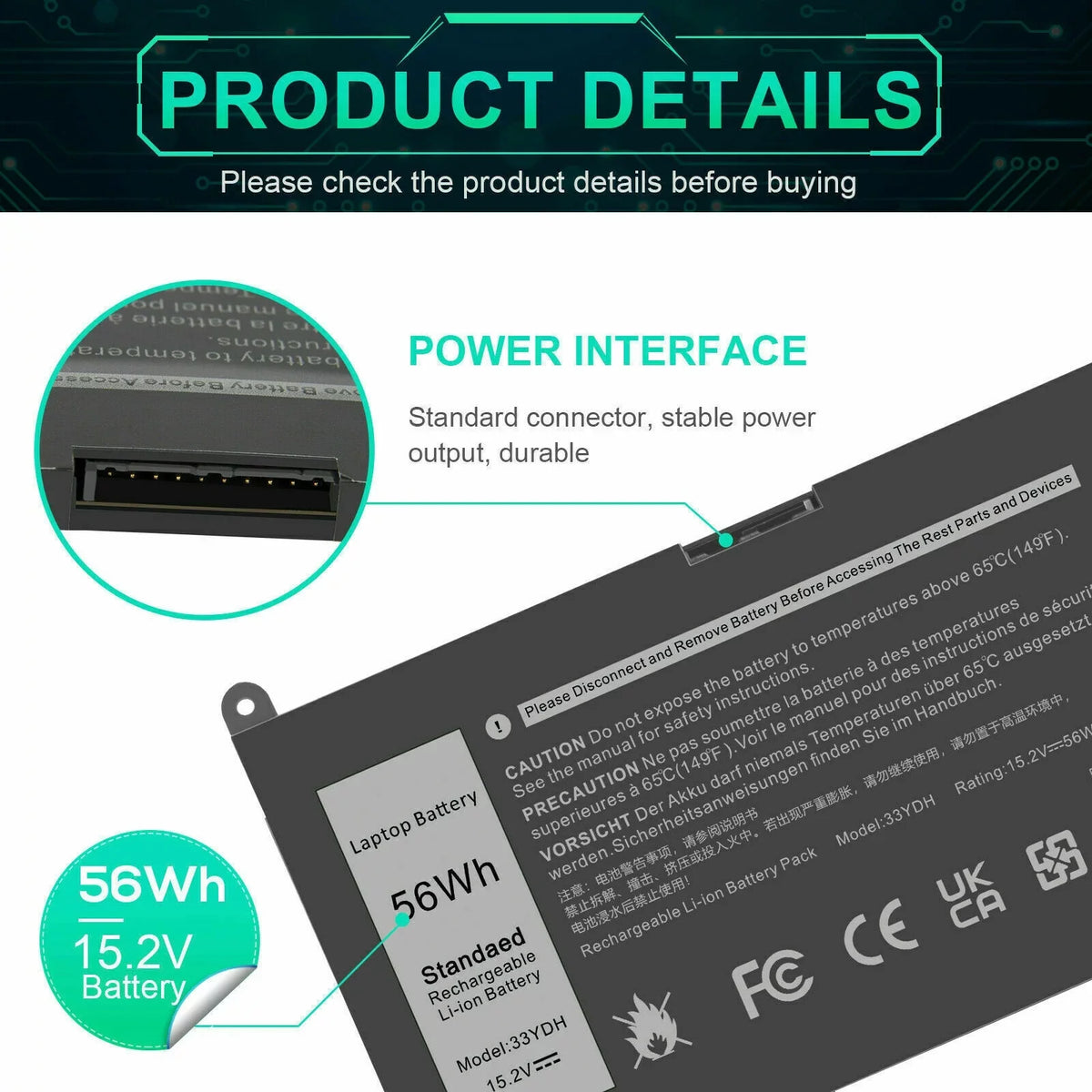 Laptop Battery for  Latitude 13 3000 3380 15 3580 3590 081PF3 P30E 451-BCDM