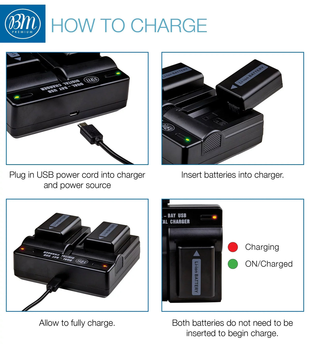 BM 2 NP-FW50 Batteries and Dual Charger for  DSC-RX10 II, III, IV Alpha 7 a7 A7 II a7R A7s II a3000 a5000 a6000 A6100 a6300 a6400 a6500 Cameras