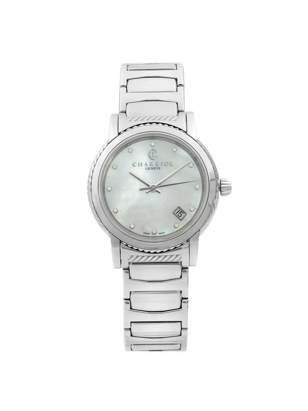 Charriol Parisii Steel Diamond White MOP Dial Quartz Ladies Watch P33S2.920.001