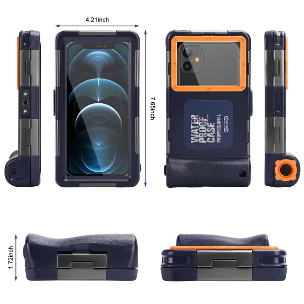 UrbanX Professional [15m/50ft] Swimming Diving Surfing Snorkeling Photo Video Waterproof Protective Case Underwater Housing for  K7 And all Phones Up to 6.9 25mm LCD with Lanyard
