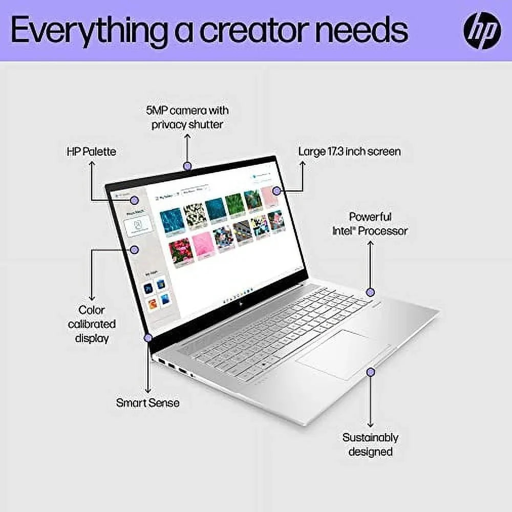Envy Laptop (2023) | 17.3" FHD IPS Touchscreen | 12-Core 12th  Core i7-1260P Iris Xe Graphics | 64GB DDR4 4TB NVMe SSD | Thunderbolt 4 Wi-Fi 6E Backlit | Windows 10 | TLG 32GB USB