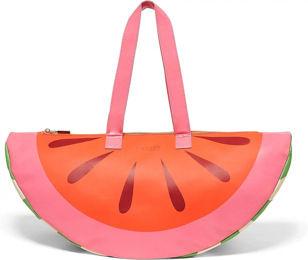ban.do Super Chill Cooler Bag, Insulated Bag with Shoulder Straps, Soft Sided Cooler, Cute Portable Cooler for Picnics or Beach Days, Watermelon 2.0