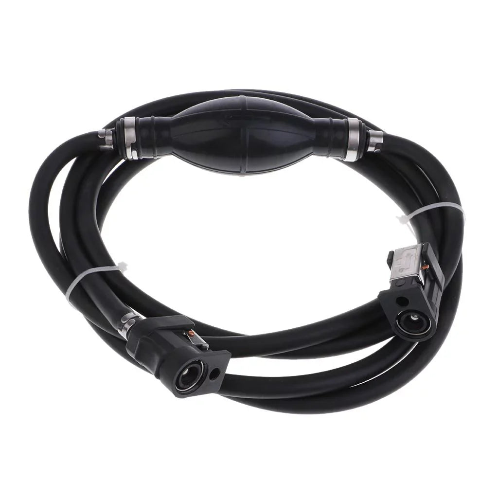 Boat Motor Fuel Line Hose with Connector And Primer Bulb Outboard Motors - ebony, 6.5x11mm