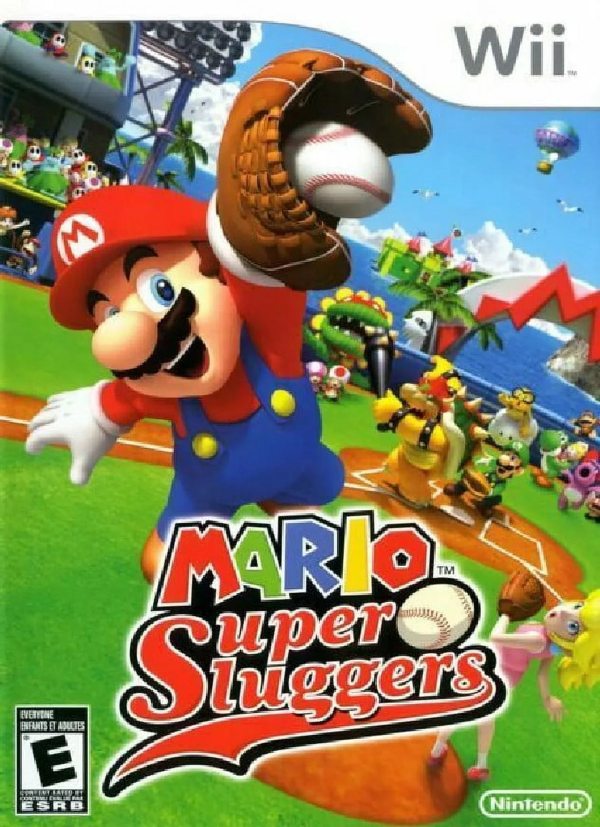 Restored Mario Super Sluggers (Nintendo Wii, 2008) Baseball Game (Refurbished)