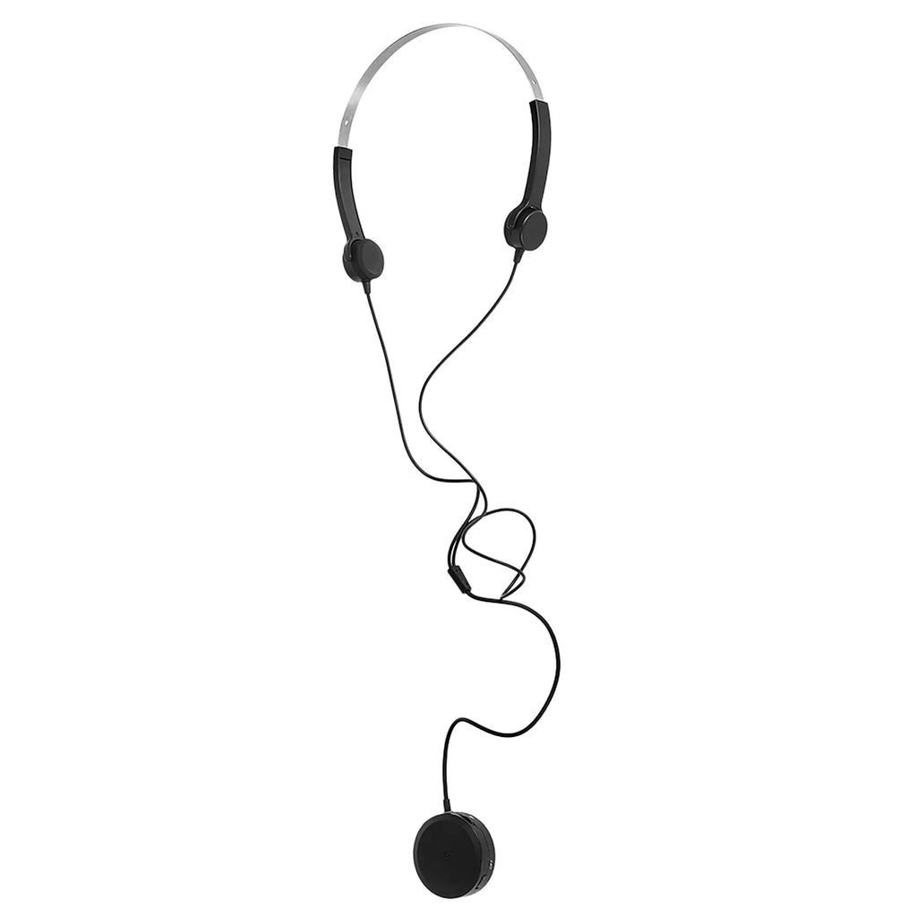 Bone Conduction Headsets Wired Headphones Sound Pick-up AUX IN ebony
