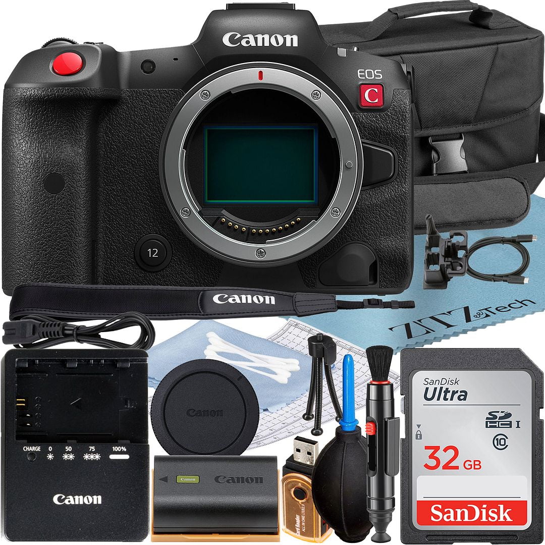 EOS R5 C Mirrorless Cinema Camera (Body) with 4K Video + SanDisk 32GB Memory Card + Case + ZeeTech Accessory Bundle