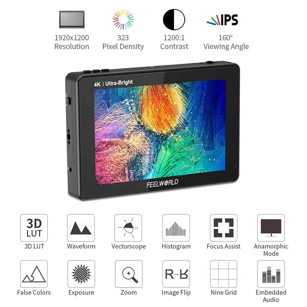 FEELWORLD LUT7S 7 1 inch Touchscreen IPS Panel Video Monitor, 2200nits Brightness