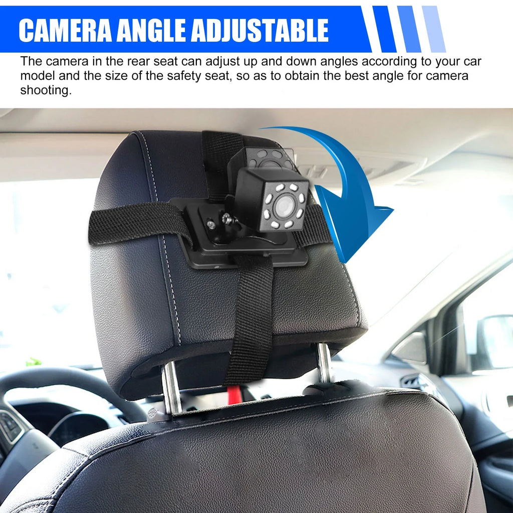 Car Back Seat Camera, EEEkit 12V Baby Car Mirror with 4.3-25mm HD Screen, Night Vision, 120° Wide Crystal Clear View, Rear Facing Safety Car Seat Mirror Camera Observe the Baby's Every Move, charcoal